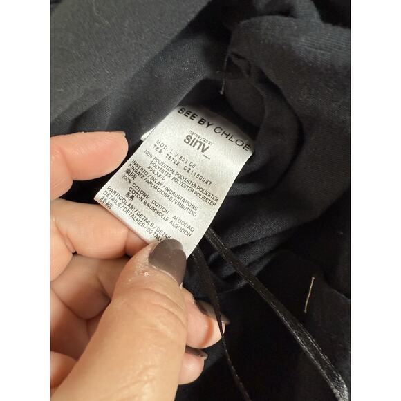 See by CHLOE Sequined Sequin Sleeveless Shift Tank Dress $365 Black USA 8 - Picture 3 of 5